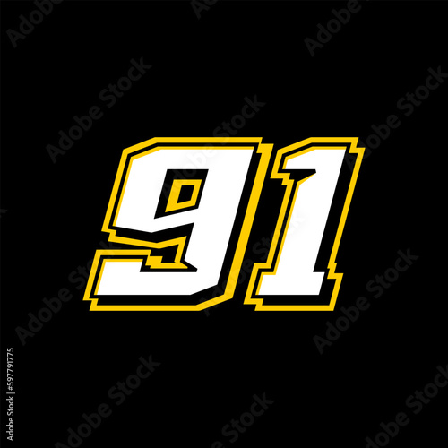 Vector Sport Racing Number Template 91