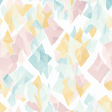 Abstract watercolor pattern with rhombus, seamless background, pastel colors, ai generative art.