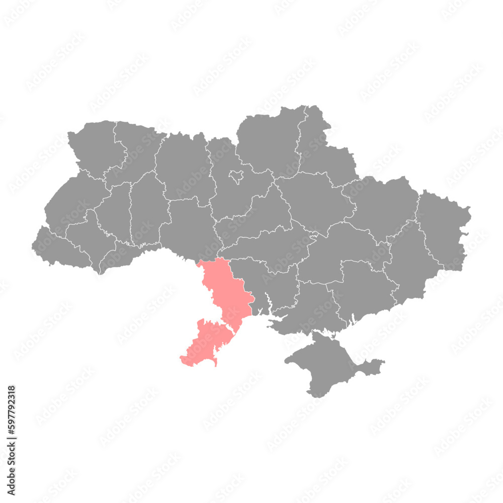 Odesa oblast map, province of Ukraine. Vector illustration.