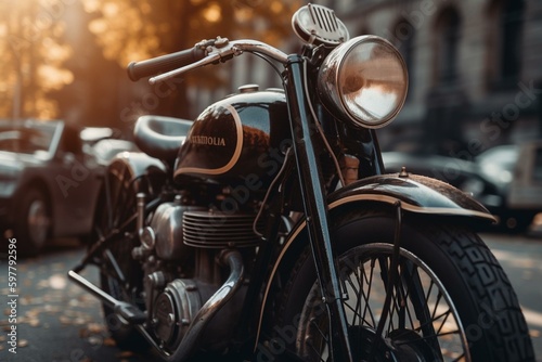 Vintage motorbike generated by advanced tech. Generative AI
