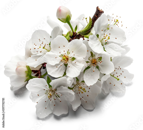 white cherry blossom isolated transparency