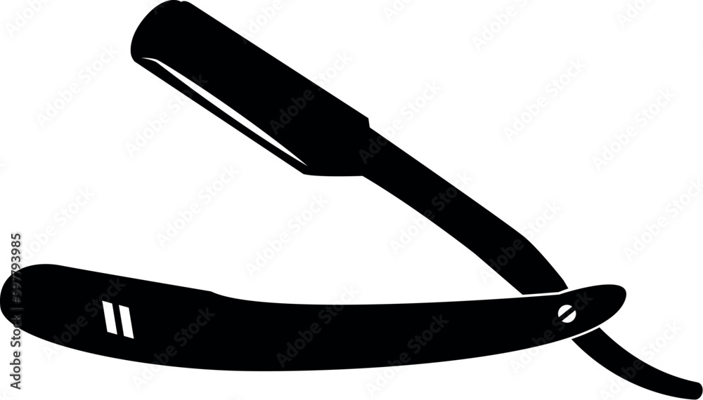 Barber knife razor blade vector eps ai png jpeg file Stock Vector