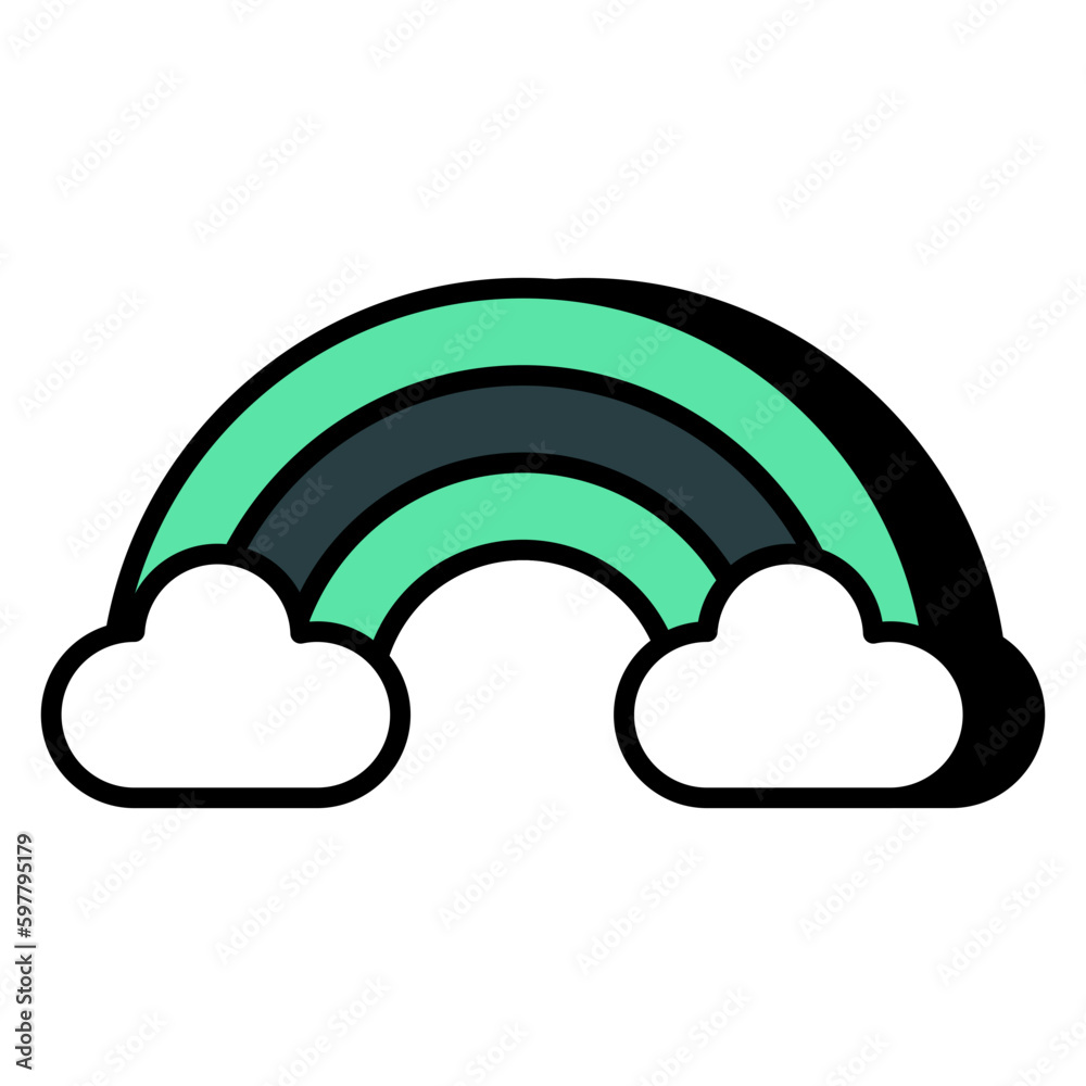 An eye catching icon of rainbow, flat style An eye catching icon of rainbow, flat style