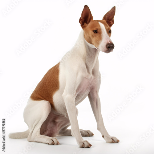 Ibizan Hound breed dog isolated on white background © TimeaPeter