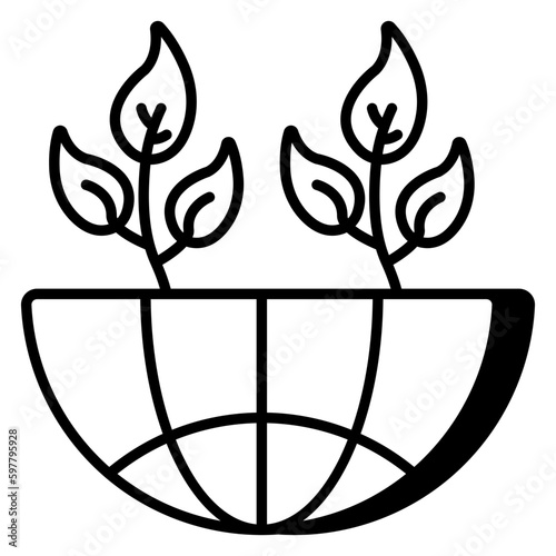 Unique design icon of global forestation 
