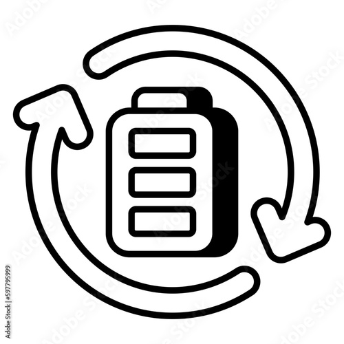A linear design icon of battery update