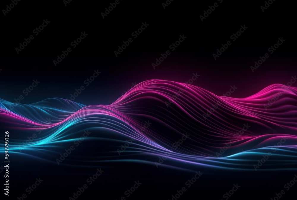 Abstract purple and black wave background. Generative AI. Abstract purple and black wave background. Generative AI.