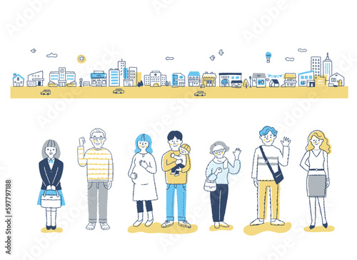 ダイバーシティ・多様性のイメージ　街と人々