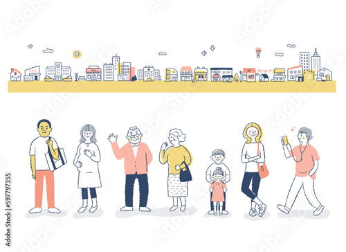 ダイバーシティ・多様性のイメージ　街と人々