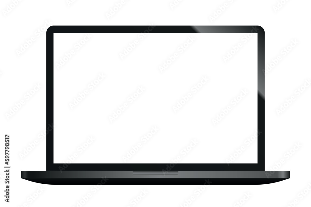 Realistic laptop tilt 90 degrees isolated on white background. Computer laptop with blank screen. empty copy space on modern mobile computer. Realistic laptop tilt 90 degrees isolated on white background. Computer laptop with blank screen. empty copy space on modern mobile computer.