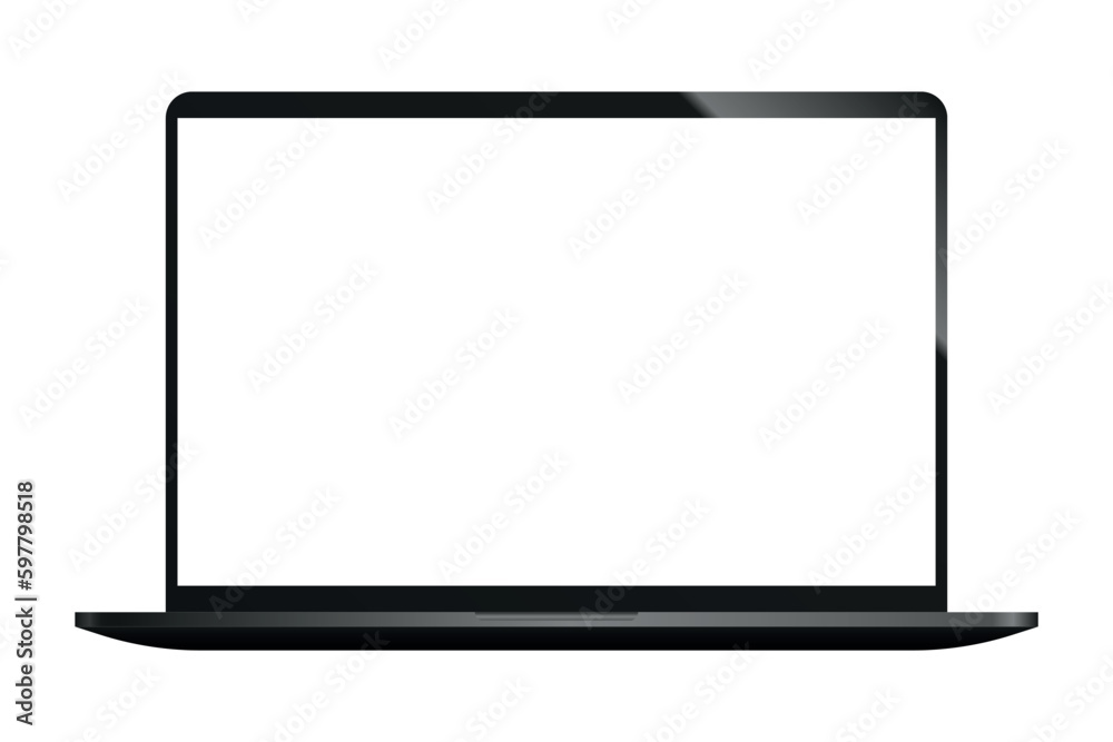 Realistic laptop tilt 90 degrees isolated on white background. Computer laptop with blank screen. empty copy space on modern mobile computer. Realistic laptop tilt 90 degrees isolated on white background. Computer laptop with blank screen. empty copy space on modern mobile computer.
