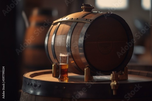 Draft beer served directly from a barrel or keg. Generative AI