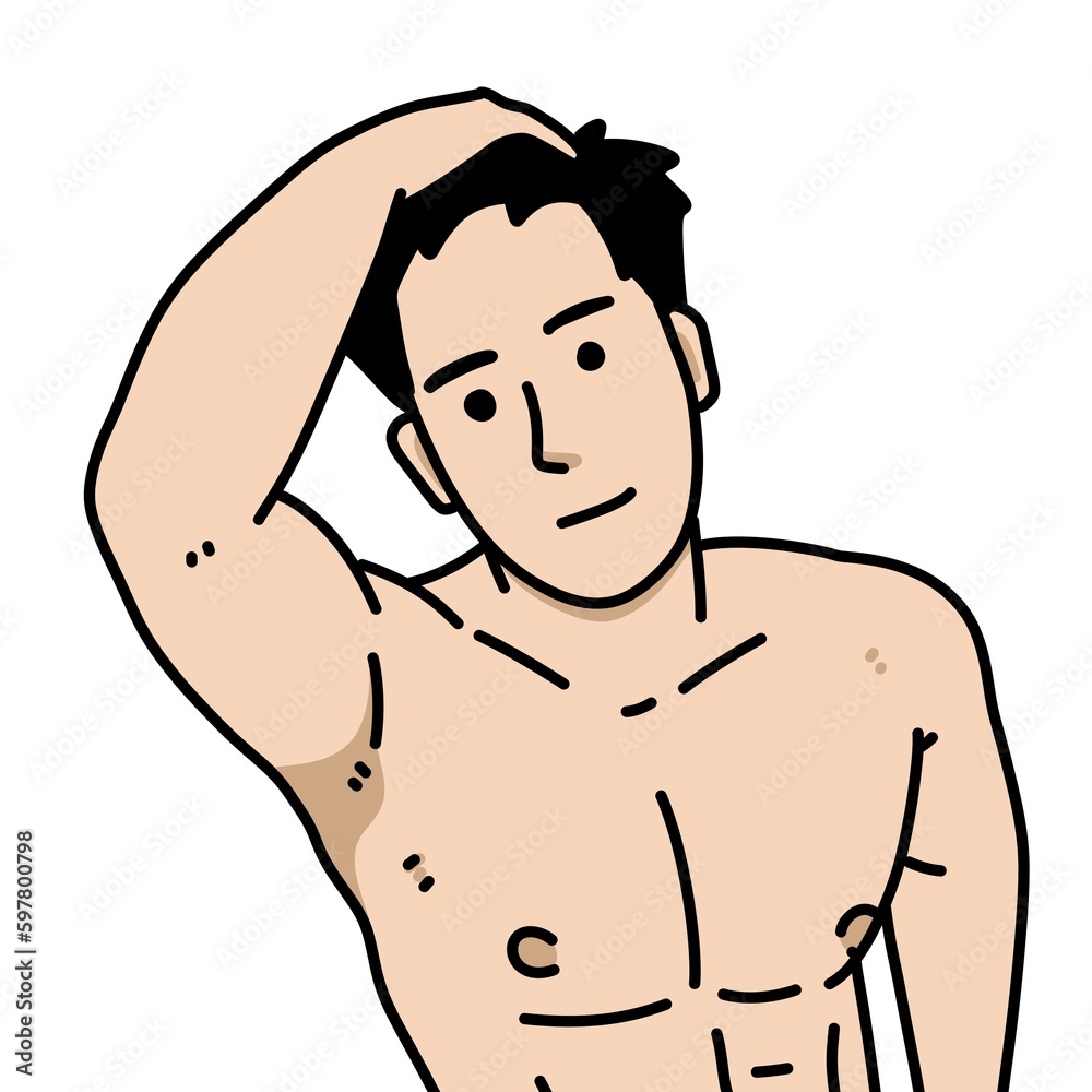 cute man cartoon on white background