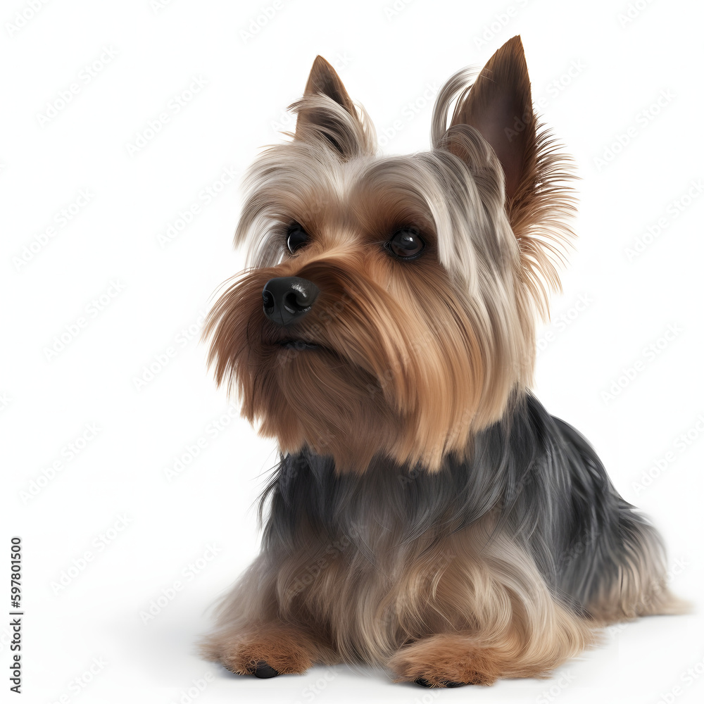 Silky Terrier breed dog isolated on white background Silky Terrier breed dog isolated on white background