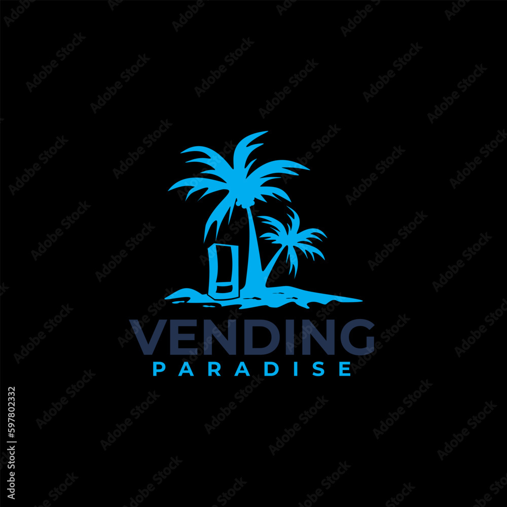 beach vending machine drink logo design