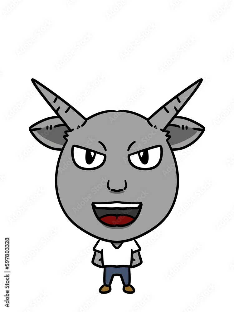 cute buffalo cartoon on white background cute buffalo cartoon on white background
