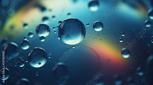 Wallpaper Mural Biology, physics or chemistry abstract background. Scientific image of cell membrane. Macro up of liquid substances. Abstract molecule atom structure. Water bubbles. Generative ai Torontodigital.ca