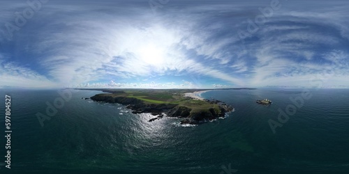 360 Panorama view of St Ives, godrevy point - Cornwall