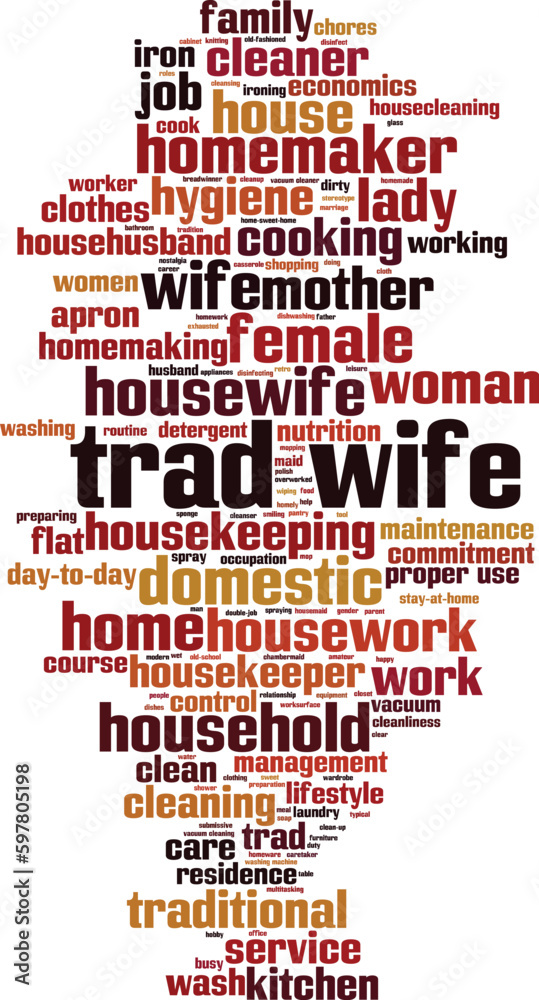 Obraz premium Trad wife word cloud
