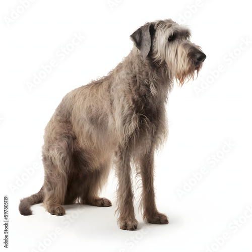 Irish Wolfhound breed dog isolated on white background