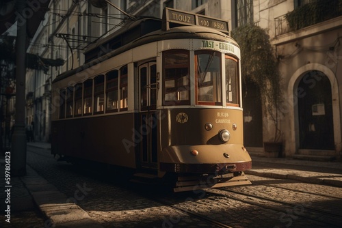 A Lisbon streetcar. Generative AI