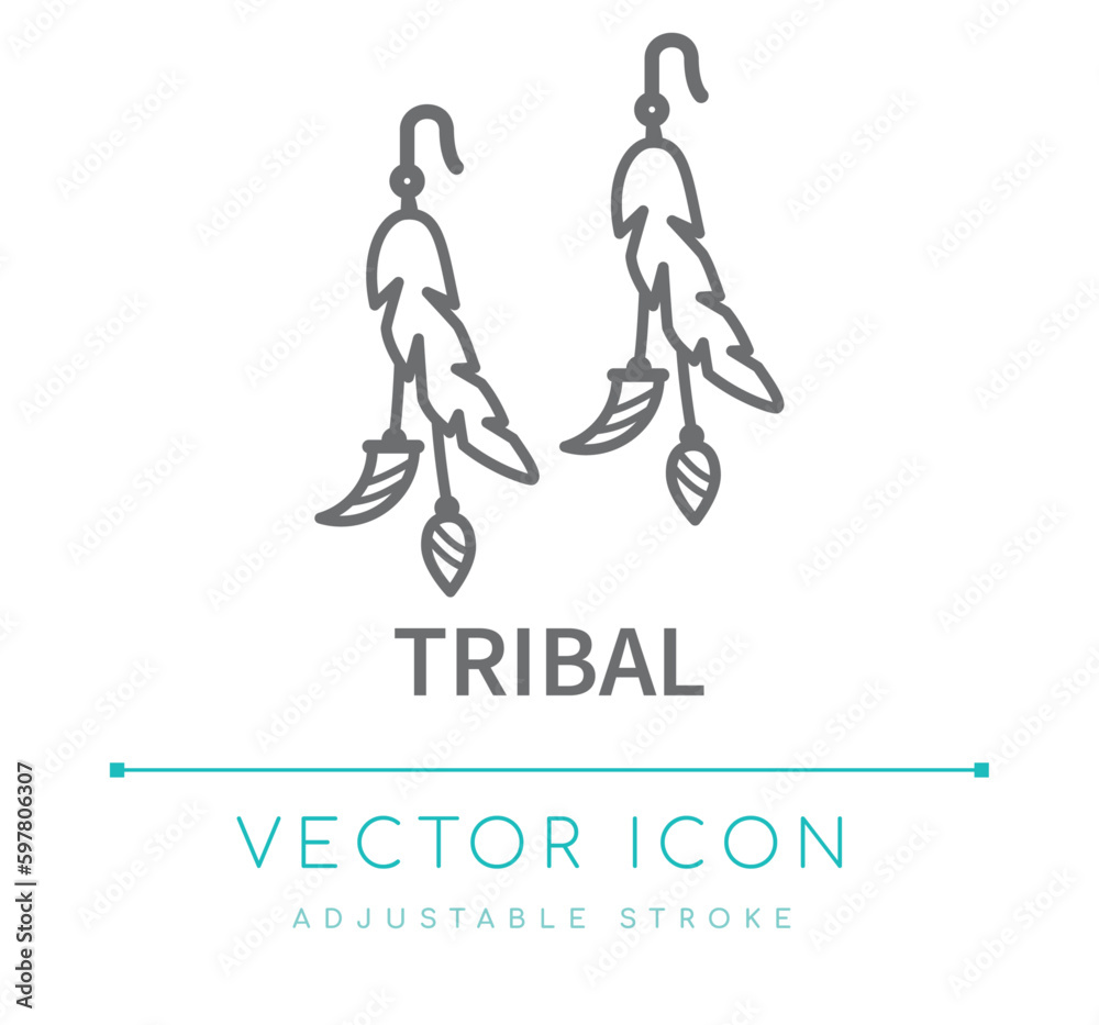 Tribal Jewelry Line Icon