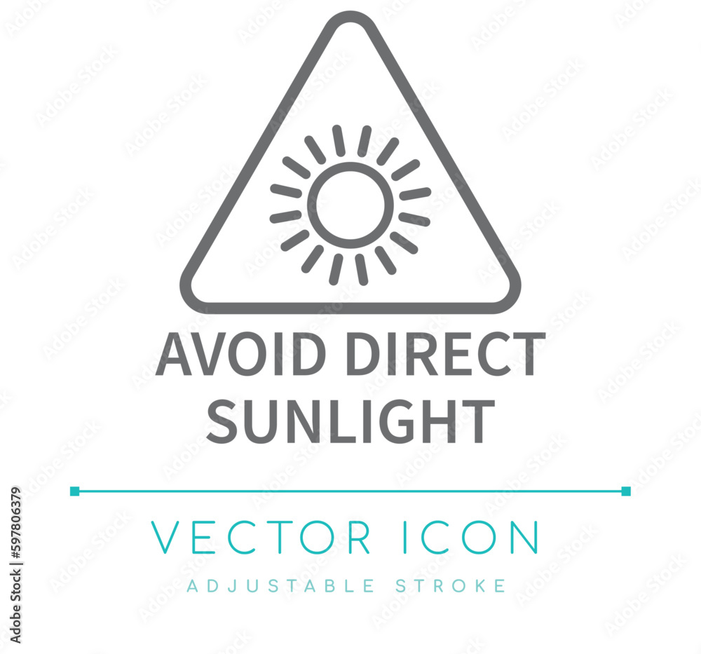 Avoid Direct Sunlight Jewelry Care Line Icon Stock Vector | Adobe Stock