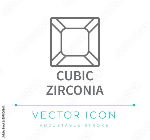 Cubic Zirconia Jewelry Line Icon