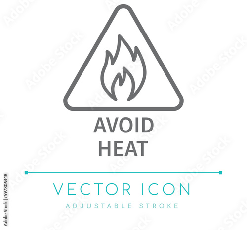 Avoid Heat Warning Line Icon