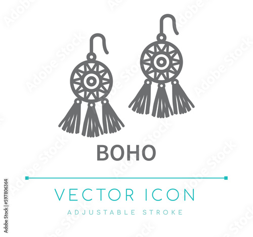 Boho Jewelry Line Icon