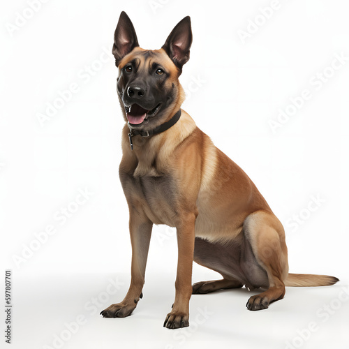 Belgian Malinois breed dog isolated on white background