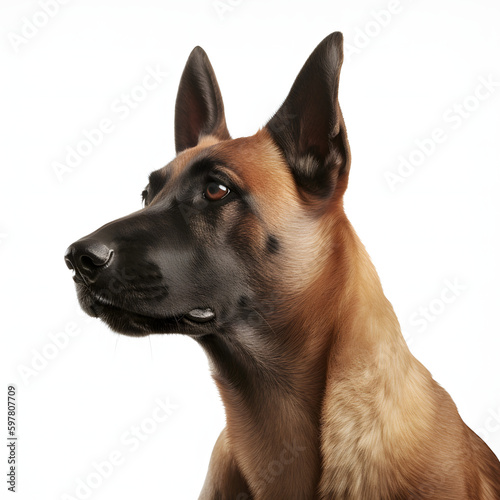Belgian Malinois breed dog isolated on white background