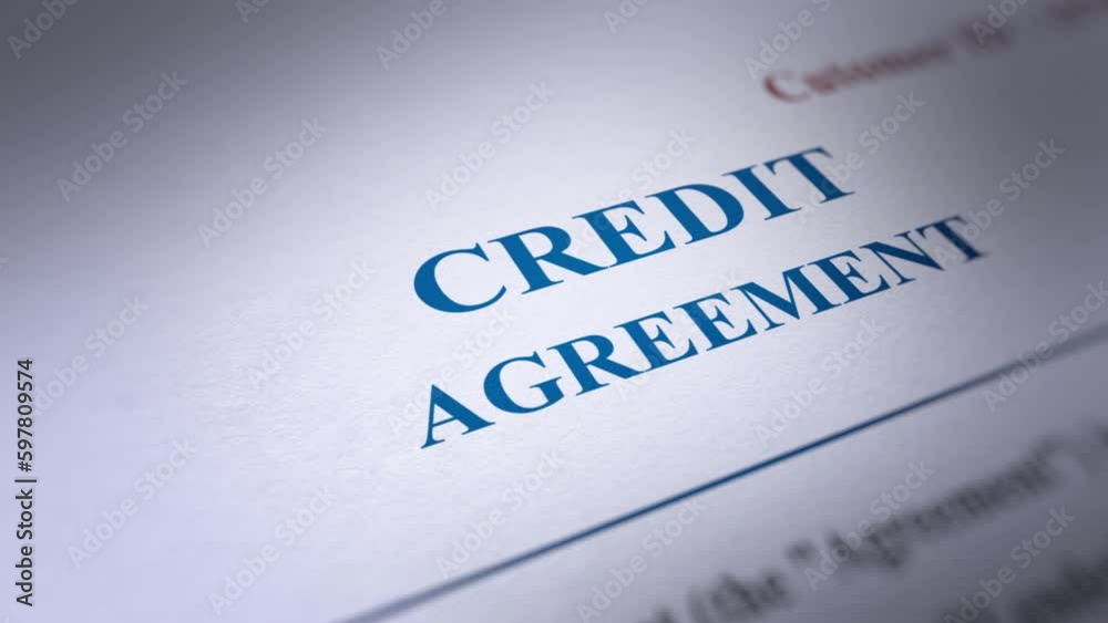 Animated Credit Agreement, Fictitious Data Created Exclusively for This Concept Footage
Animated Credit Agreement, Fictitious Data Created Exclusively for This Concept Footage