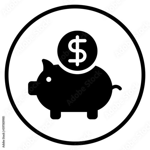 piggy bank glyph icon