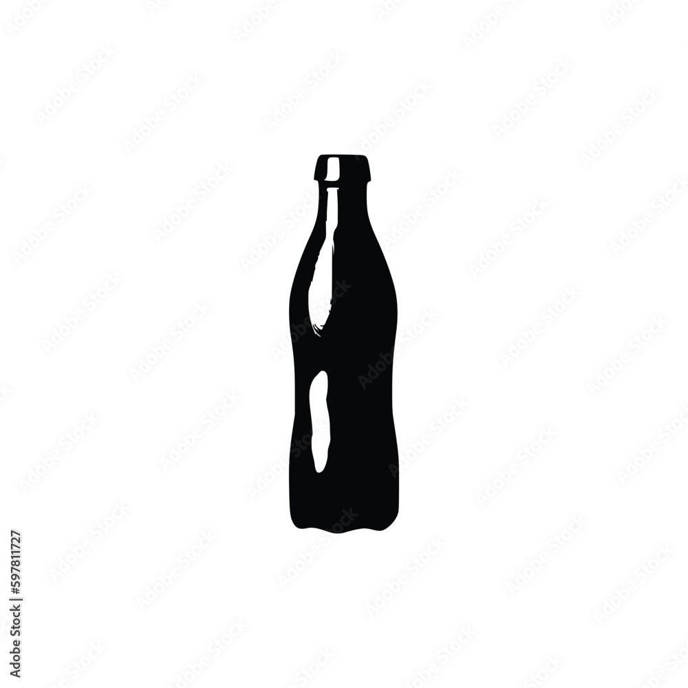 Water bottle silhouette, Vector Silhouettes of Black Plastic Bottles.
