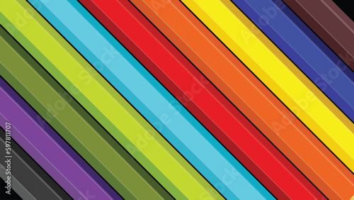 Canvas Print Isolated wooden colored pencils