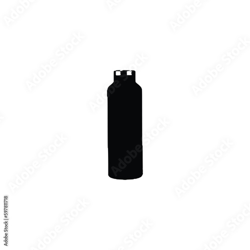 Water bottle silhouette, Vector Silhouettes of Black Plastic Bottles. 
