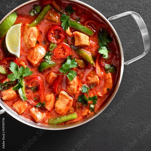 Thai style red chicken curry