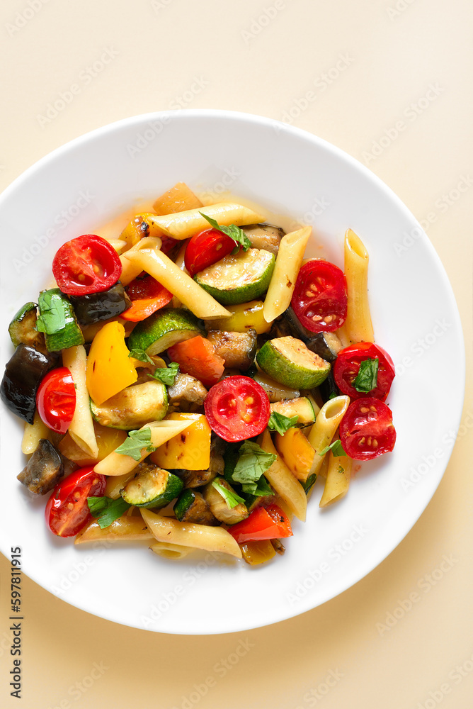 Penne pasta salad with roasted vegetables Penne pasta salad with roasted vegetables