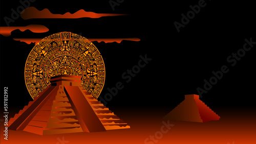 Pyramids and the calendar of the ancient Mayan peoples