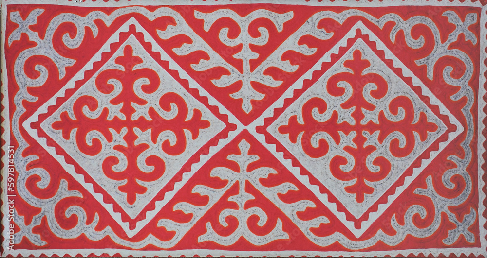 wool carpet with Kazakh pattern