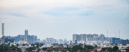 Amazing view of the skyline of down town Pune with skyscrapers