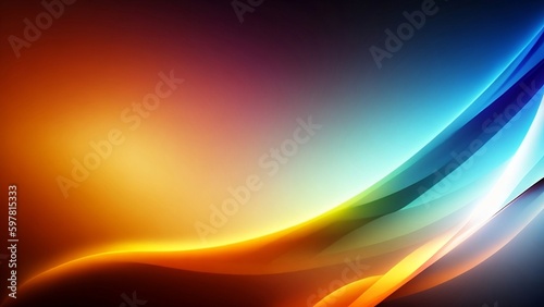 Abstract Rainbow Wavy Satin Background