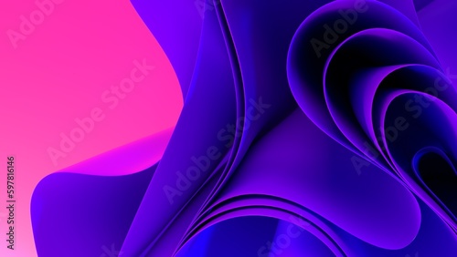 3D pink and purple wave wallpaper design for landing page, desktop, and poster