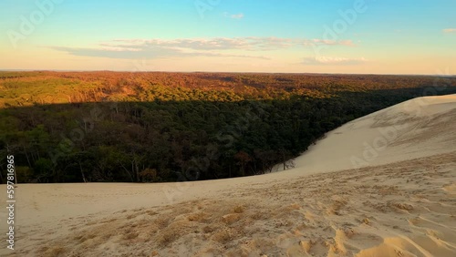 Dune du Pilat, the biggest sand dune in Europe, France. High quality 4k footage. photo