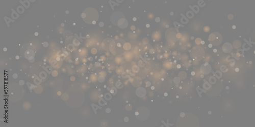 Bokeh particles, abstract background with glittering dust. Beautiful futuristic glitter in space on a black background.