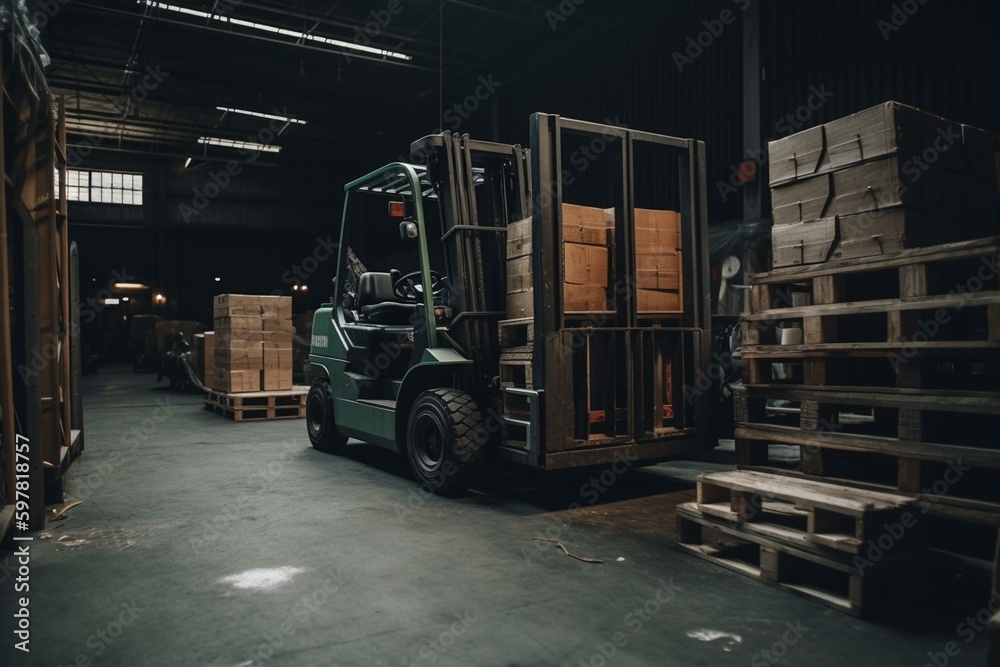 Loading equipment at the warehouse. Generative AI