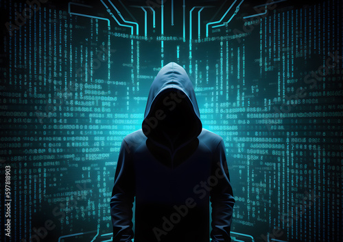 Anonymous hacker. Concept of hacking cybersecurity, cybercrime, cyberattack, dark web, etc.