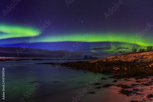 Aurora Borealis over Norway s Sommaroy Peninsula in March