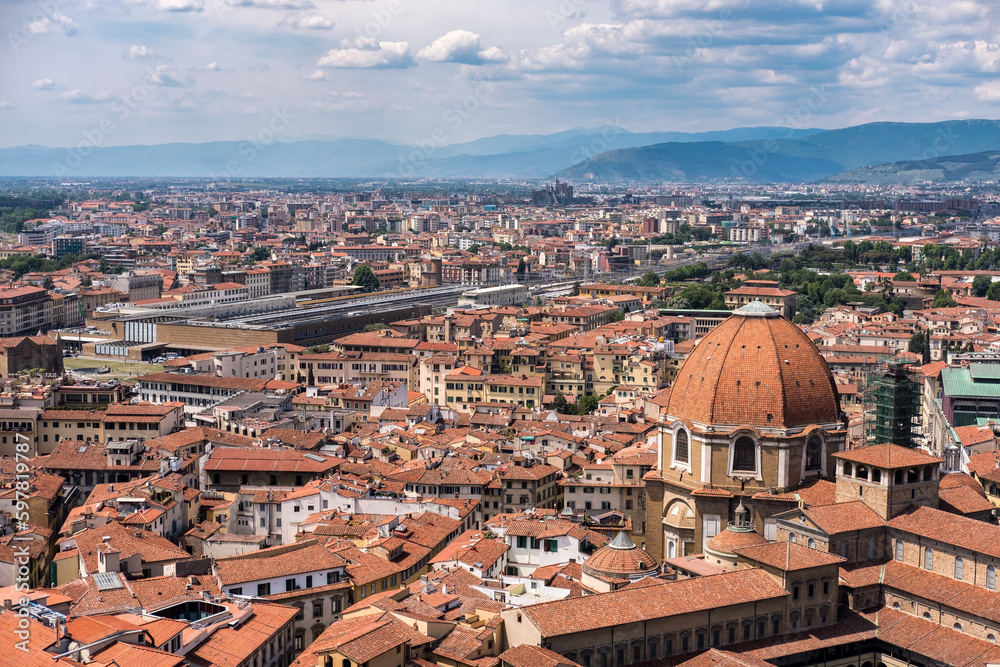 Aerial view of Florence, Italy.